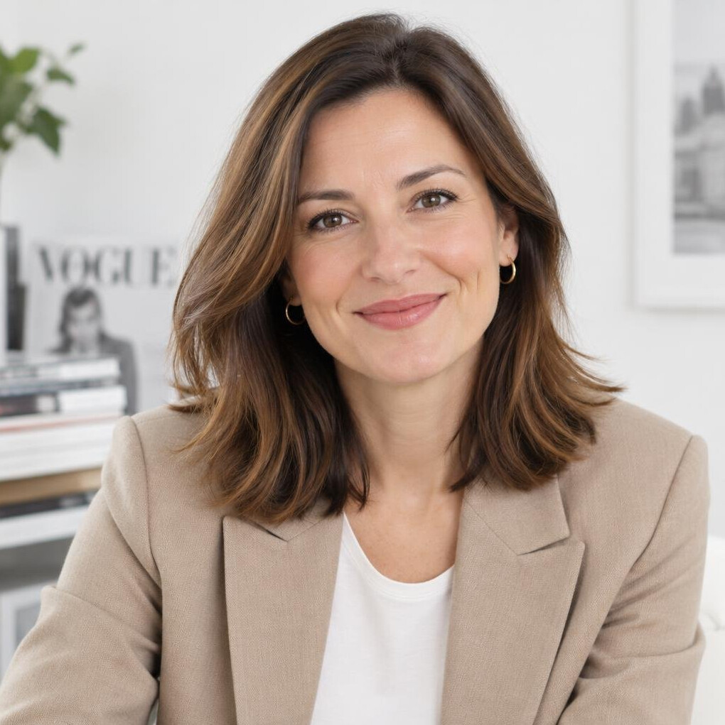 Portrait of a smiling Croatian woman in her late thirties, editor-in-chief